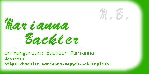 marianna backler business card